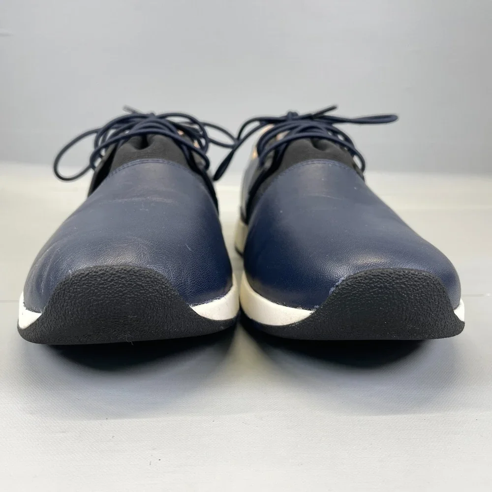 Vionic Carmen Walking Shoes Womens Size 9 M Navy Blue Leather Lace Up Sneakers